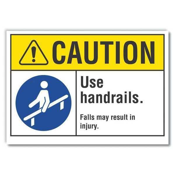 Lyle Caution, Use handrail. Falls may result in injury., 10 in W x 7 in H, LCU3-0065-ED_10x7 - LCU3-0065-ED_10X7
