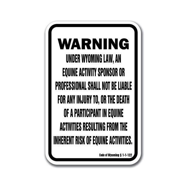 Signmission Safety Sign, 18 in Height, Aluminum, 12 in Length, Equine - Wyoming - A-1218 EQUINE - WYOMING