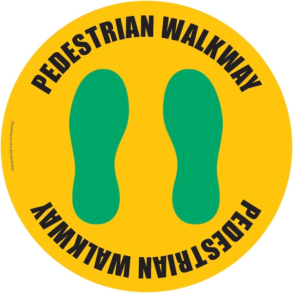 Superior Mark Floor Sign, Rubber, Pedestrian Walkway, 17.5in, RFS0022 - RFS0022