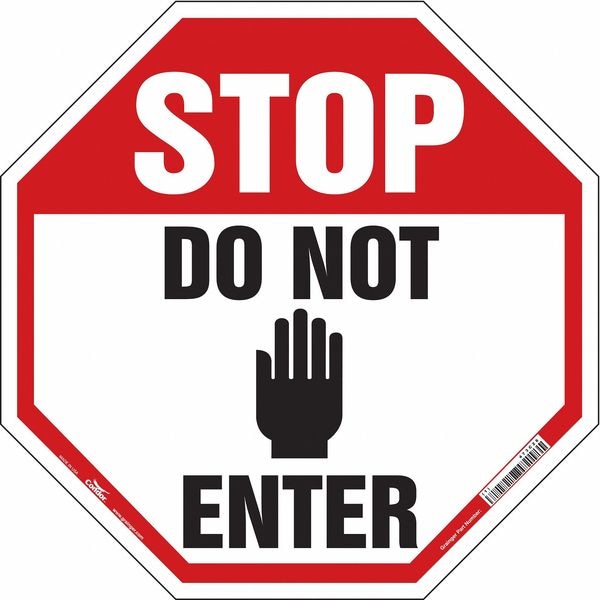 Condor Safety Sign, 24 in H, 24 in W, Vinyl, Octagon, English, 473C26 - 473C26