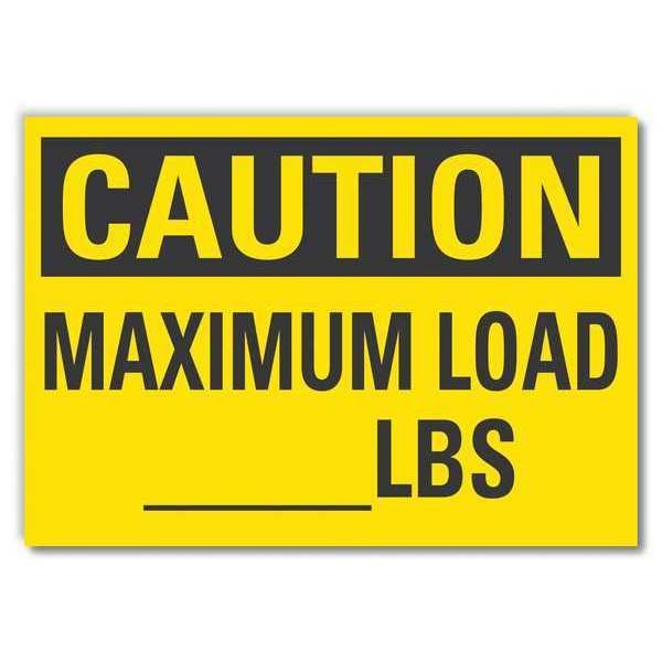 Lyle Caution, Maximum Load _lbs., 5 in W x 3 1/2 in H, Reflective Sheeting, LCU3-0276-RD_5x3.5 - LCU3-0276-RD_5X3.5