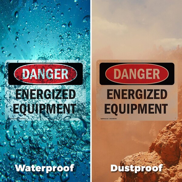 Signmission Energized Equipment Danger Sign, Vinyl Decal, 7in W x 5in L, 2PK - OS-2PACK-DS-D-57-L-2283