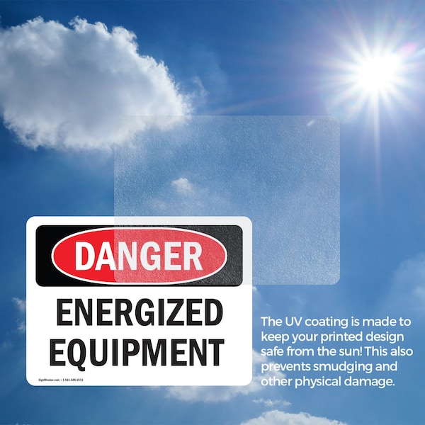 Signmission Energized Equipment Danger Sign, Vinyl Decal, 7in W x 5in L, 2PK - OS-2PACK-DS-D-57-L-2283