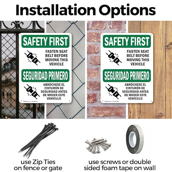 Signmission Safety Culture Sign, 12 in Width, Aluminum, Rectangle, Bilingual - OS-2PACK-SF-A-1218-L-10794