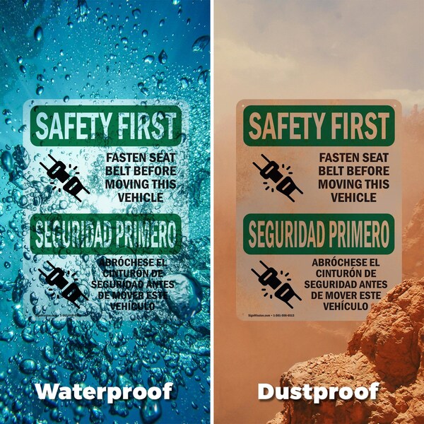 Signmission Safety Culture Sign, 12 in Width, Aluminum, Rectangle, Bilingual - OS-2PACK-SF-A-1218-L-10794