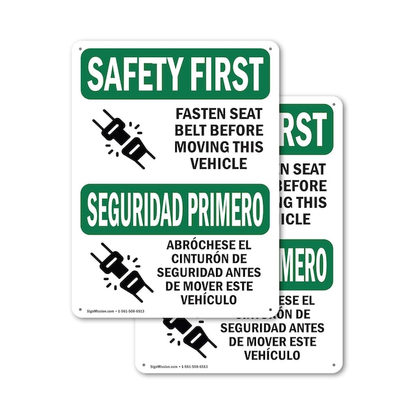 Signmission Safety Culture Sign, 12 in Width, Aluminum, Rectangle, Bilingual - OS-2PACK-SF-A-1218-L-10794