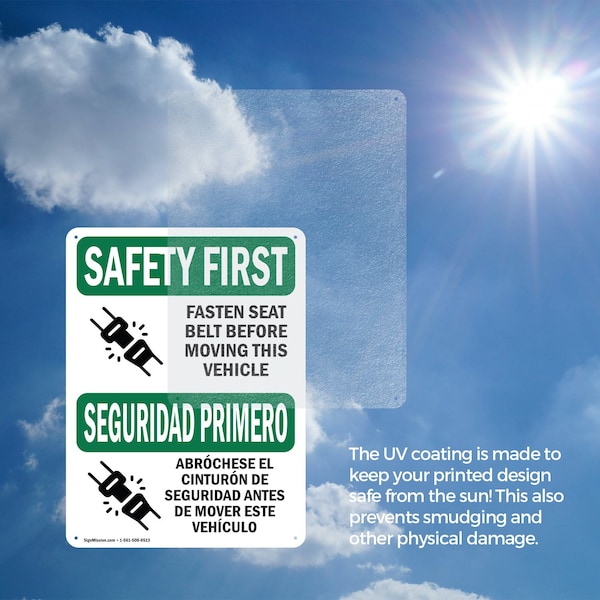 Signmission Safety Culture Sign, 12 in Width, Aluminum, Rectangle, Bilingual - OS-2PACK-SF-A-1218-L-10794