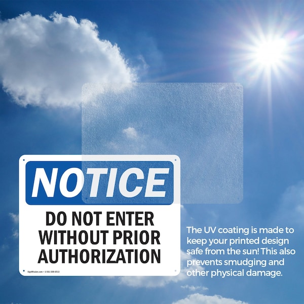 Signmission Do Not Enter Without Prior Authorization OSHA Notice Sign, Aluminum, 24in W x 18in L, 2PK - OS-2PACK-NS-A-1824-L-11265