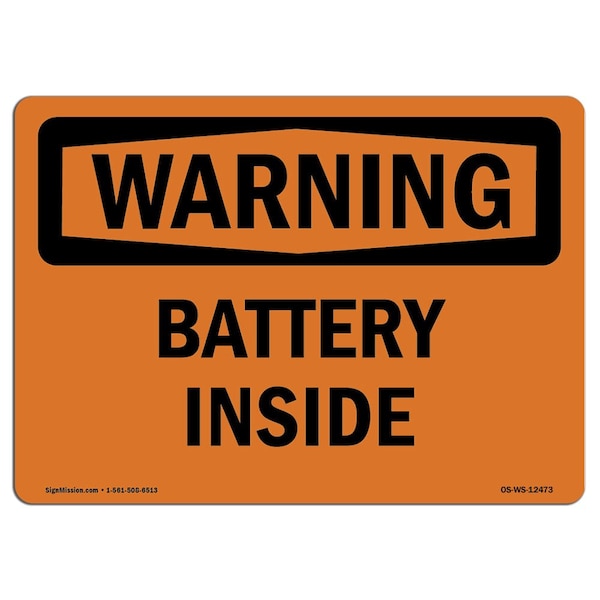 Signmission Safety Sign, OSHA WARNING, 10" Height, Battery Inside, Landscape - OS-WS-D-1014-L-12473