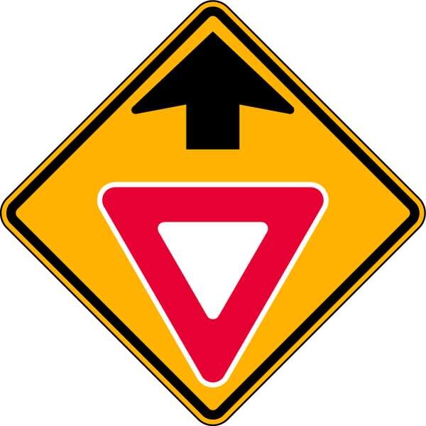 Lyle Yield Ahead Traffic Sign, 30 in Height, 30 in Width, Aluminum, Diamond, No Text - W3-2-30HA