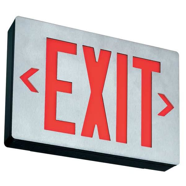 Lithonia Lighting Exit Sign, Black, 1 Face(s), LED, Universal Mount, Nickel Cadmium - LENY 3 R EL