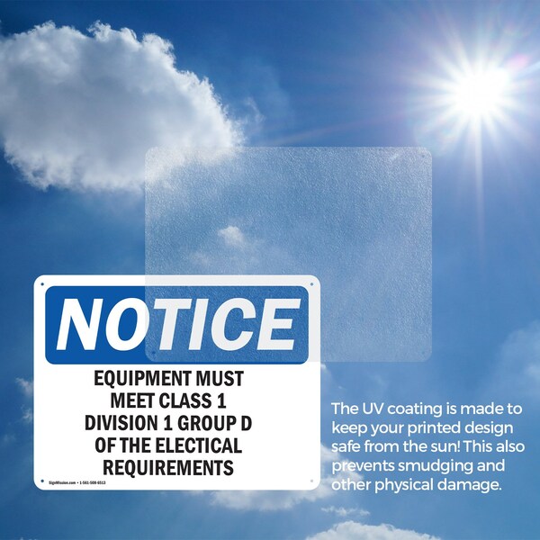 Signmission Equipment Must Meet Class 1 Division 2 Group, 18 in W x Rectangle, Aluminum - OS-2PACK-NS-A-1218-L-12120