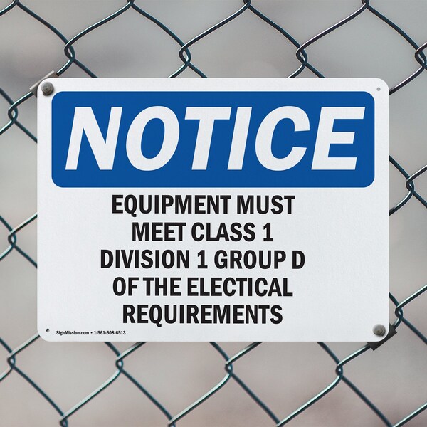 Signmission Equipment Must Meet Class 1 Division 2 Group, 18 in W x Rectangle, Aluminum - OS-2PACK-NS-A-1218-L-12120