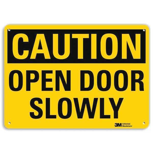 Lyle Caution Sign, 10 in H, 14 in W, Plastic, Horizontal Rectangle, English, U1-1067-NP_14X10 - U1-1067-NP_14X10