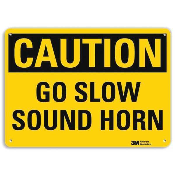 Lyle Caution Sign, 7 in H, 10 in W, Aluminum, Vertical Rectangle, English, U4-1341-NA_10x7 - U4-1341-NA_10X7
