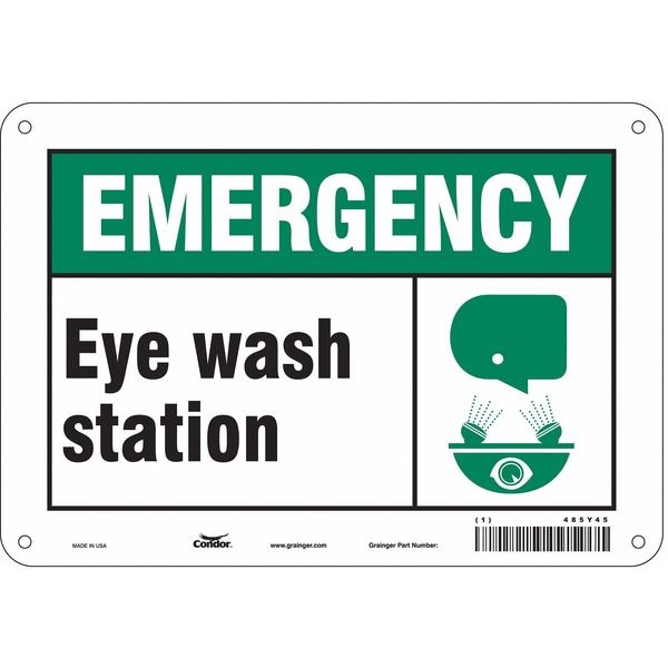 Condor EYE WASH STATION, 10 in W x 7 in H, Vertical Rectangle, Polyethylene, 485Y45 - 485Y45