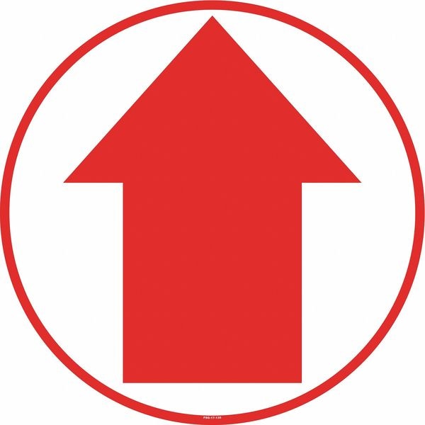 Stranco Floor Sign, 17 in H, 17 in W, Vinyl, Circle, English, FS-17-135 - FS-17-135