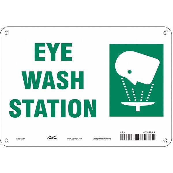 Condor Eye Wash Station, 10 in W x 7 in H, Vertical Rectangle, Aluminum, 470Z34 - 470Z34