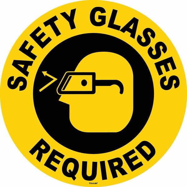 Stranco Anti-Slip Floor Sign, 8 in H, 8 in W, Vinyl, Circle, English, FS-8-807 - FS-8-807