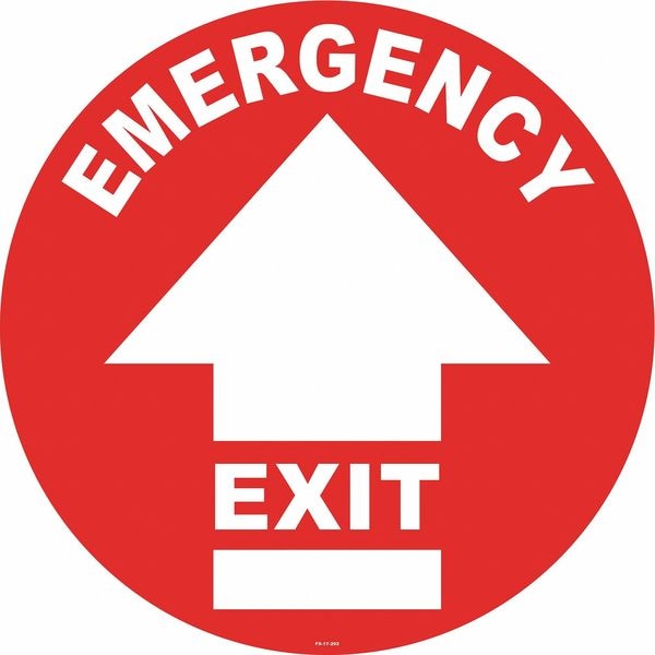 Stranco Floor Sign, 17 in H, 17 in W, Vinyl, Circle, English, FS-17-202 - FS-17-202