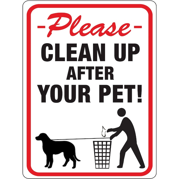 Hy-Ko Clean Up After Your Pet Sign 8.5" x 12", 10PK - A20617