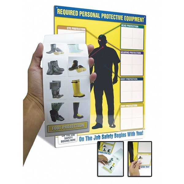 Accuform Chart and Label Booklet Kit, 24 in H x, 18 in W, Plastic, Vinyl - PPE248