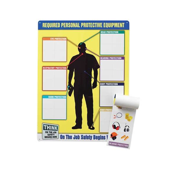 Accuform Chart and Label Booklet Kit, 24 in H x, 18 in W, Plastic, Vinyl - PPE248