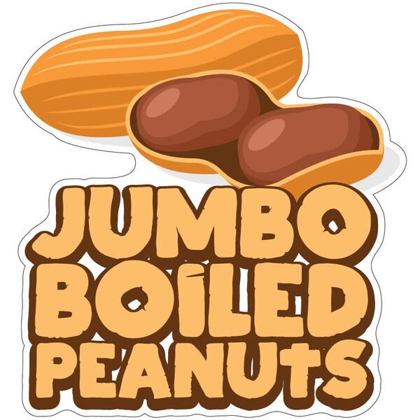 Signmission Jumbo Boiled Peanuts Concession Stand Food Truck Sticker, 12" x 4.5", D-DC-12 Jumbo Boiled Peanuts19 - D-DC-12 JUMBO BOILED PEANUTS19
