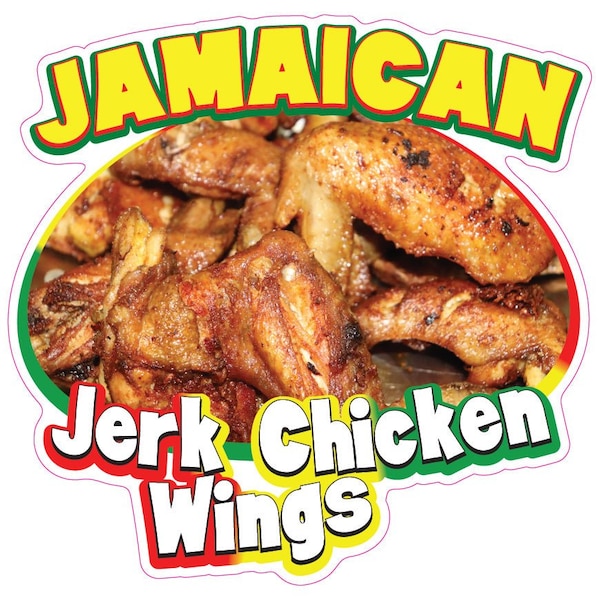 Signmission Jamaican Jerk Chicken Wings Concession Stand Food Truck, D-16 Jamaican Jerk Chicken Wings - D-DC-16 JAMAICAN JERK CHICKEN WINGS19