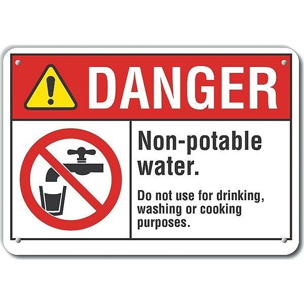 Lyle Danger, Non-Potable Water. Do not use for drinking., 7 in x 10 in, Plastic, LCU4-0146-NP_10X7 - LCU4-0146-NP_10X7