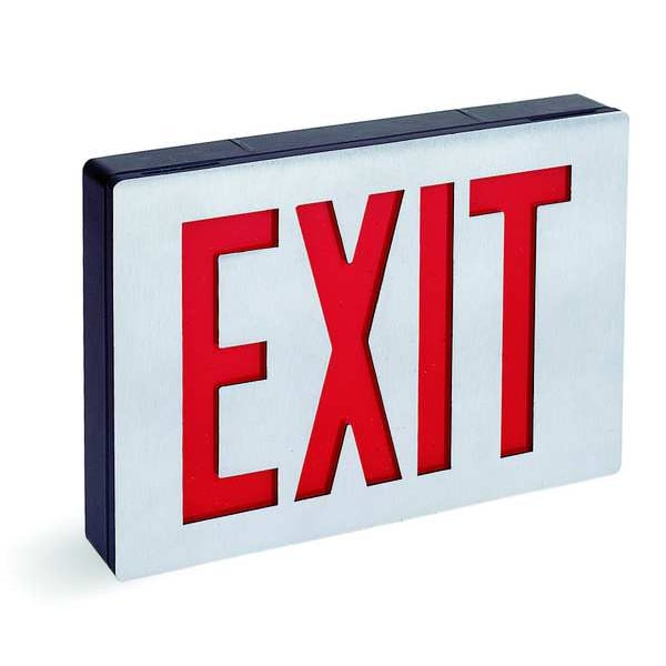 Lithonia Lighting Exit Sign, Black, 1 Face(s), LED, Universal Mount, Not Battery Powered - LE S 1 R