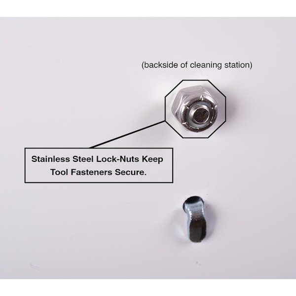 5S Supplies 5S Housekeeping Shadow Board Broom Station Version 9 - Blue Board / Black Shadows No Broom - HSB-V9-BLUE-BO