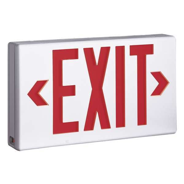 Cooper Lighting Exit Sign, White, 1 or 2 Face(s), LED, Universal Mount, Nickel Cadmium - LPX7SD