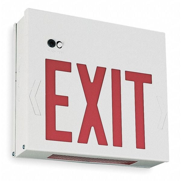 Lithonia Lighting Exit Sign, White, 1 Face(s), LED, Universal Mount, Nickel Cadmium - LXNY W 3 R EL