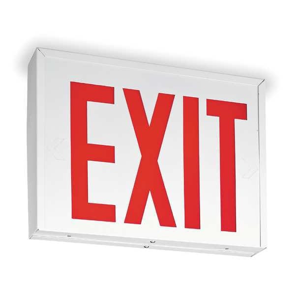 Lithonia Lighting Exit Sign, White, 1 Face(s), LED, Universal Mount, Nickel Cadmium - LXNY W 3 R EL