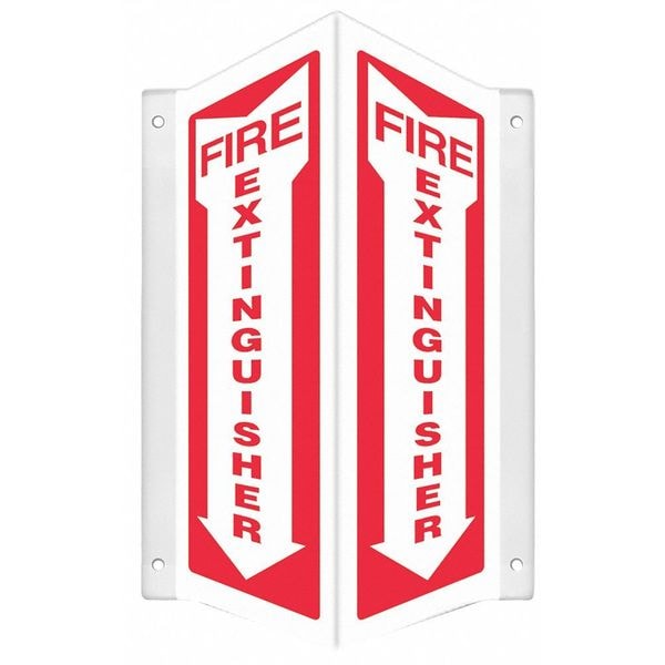Condor High Visibility Safety Sign, 12 in Height, 7 1/2 in Width, PETG, V-Shape Projection, English - 480Z24