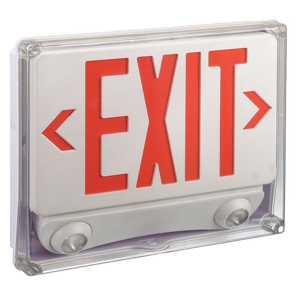 Zoro Select Exit Sign w/ Emergency Lights, 1 Face(s), LED, Universal Mount, Nickel Cadmium (Formerly LumaPro) - 35GW99