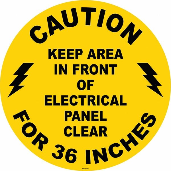 Stranco Floor Sign, 17 in H, 17 in W, Vinyl, Circle, English, FS-17-105 - FS-17-105