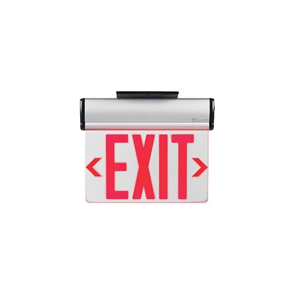 Global Industrial Surface Mount LED Edge Lit Exit Sign, Red Letters w/ Nickel-Cadmium Battery Backup, UL - 500785