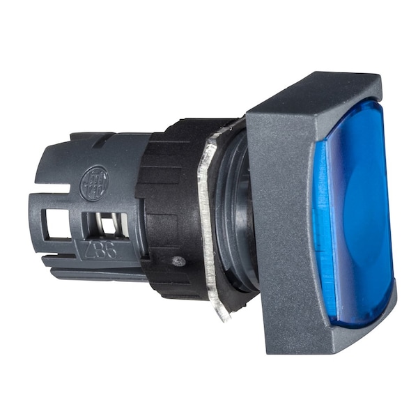Schneider Electric Cabeza para botón pulsador iluminado, Harmony XB6, azul rectangular empotrado, 16mm, LED integrado, retorno por resorte, 12...24V, sin marcar - ZB6DW6