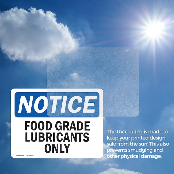 Signmission Food Grade Lubricants Only, 5 in W x Rectangle, Vinyl Decal - OS-2PACK-NS-D-35-L-12820