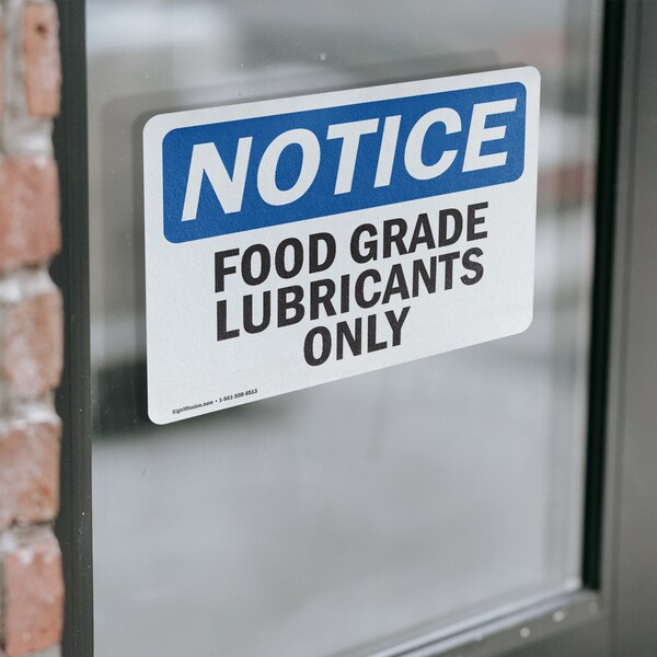 Signmission Food Grade Lubricants Only, 5 in W x Rectangle, Vinyl Decal - OS-2PACK-NS-D-35-L-12820