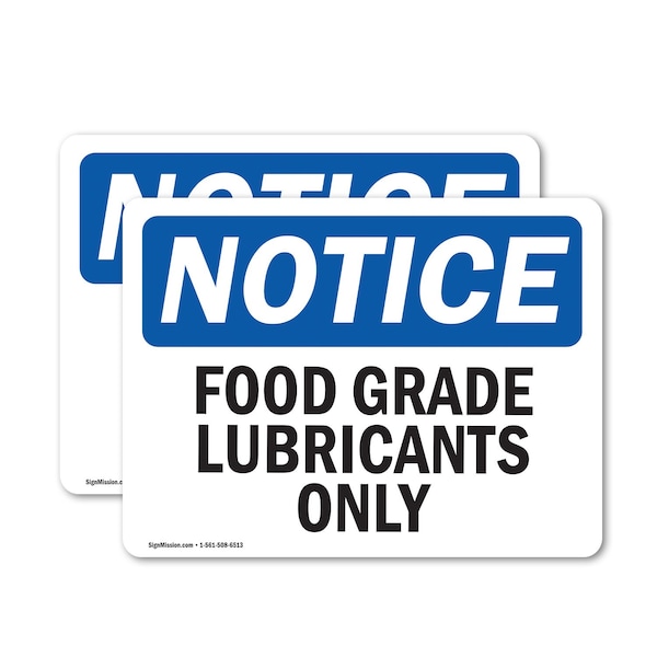 Signmission Food Grade Lubricants Only, 5 in W x Rectangle, Vinyl Decal - OS-2PACK-NS-D-35-L-12820