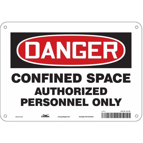 Condor Safety Sign, 7 in Height, 10 in Width, Aluminum, Vertical Rectangle, English, 465J49 - 465J49
