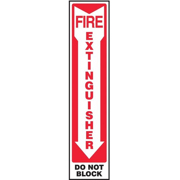 Accuform Fire Extinguisher Sign, 18X4", ENG, SURF - MFXG580VS