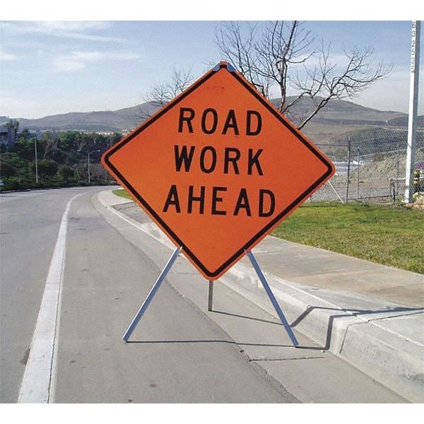 Brady Sign Stand, Steel, For Roll-Ups Signs - 57069