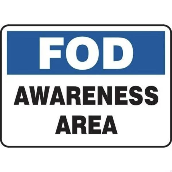 Accuform FOD Safety Sign AWARENESS AREA 10 in - MQTL535VA
