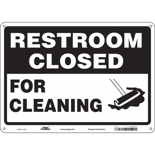 Condor FOR CLEANING, 14 in W x 10 in H, Horizontal Rectangle, Polyethylene, 473Z77 - 473Z77
