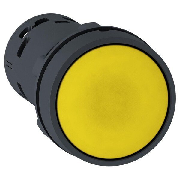 Botón pulsador Schneider Electric, Harmony XB7, redondo amarillo empotrado, 22mm, retorno por resorte, 1 contacto normalmente abierto (NO), sin marcar - XB7NA81