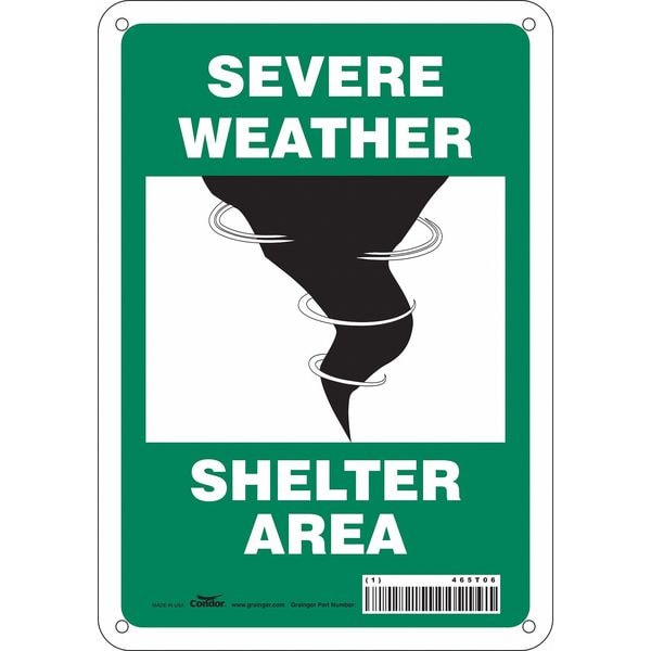 Condor Safety Sign, 10 in Height, 7 in Width, Polyethylene, Horizontal Rectangle, English - 465T06